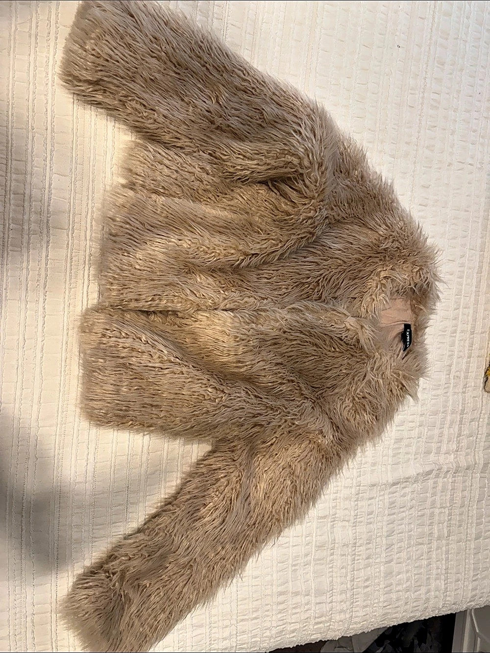 Express Faux Fur Teddy Jacket Brown Size XS Like New